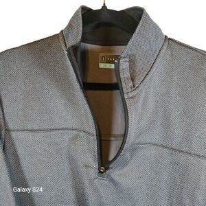 PGA TOUR Mens Golf 1/4 Zip Pullover Small S‎ Caviar Heather Long Sleeve